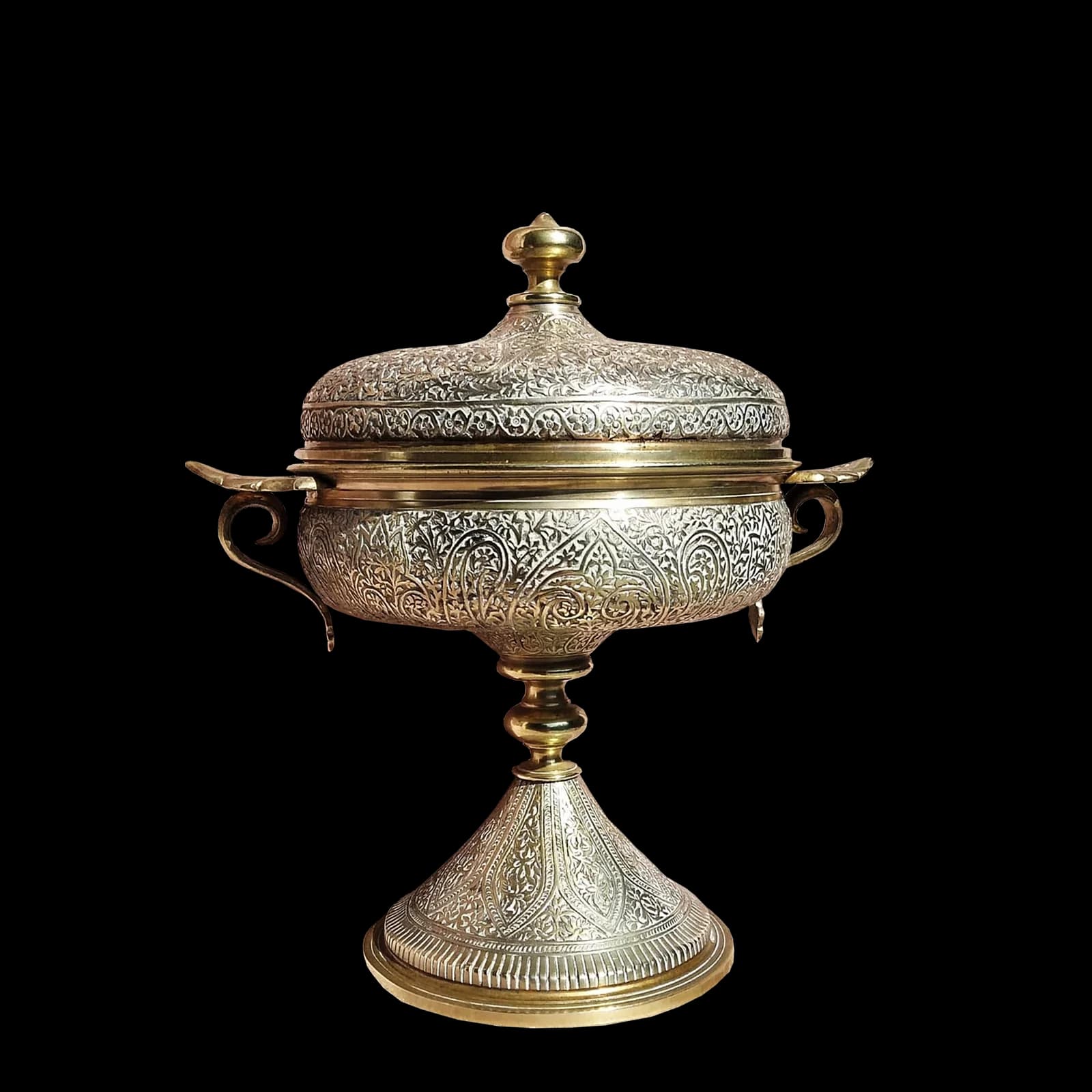 Engraved Kashmiri brassware tray