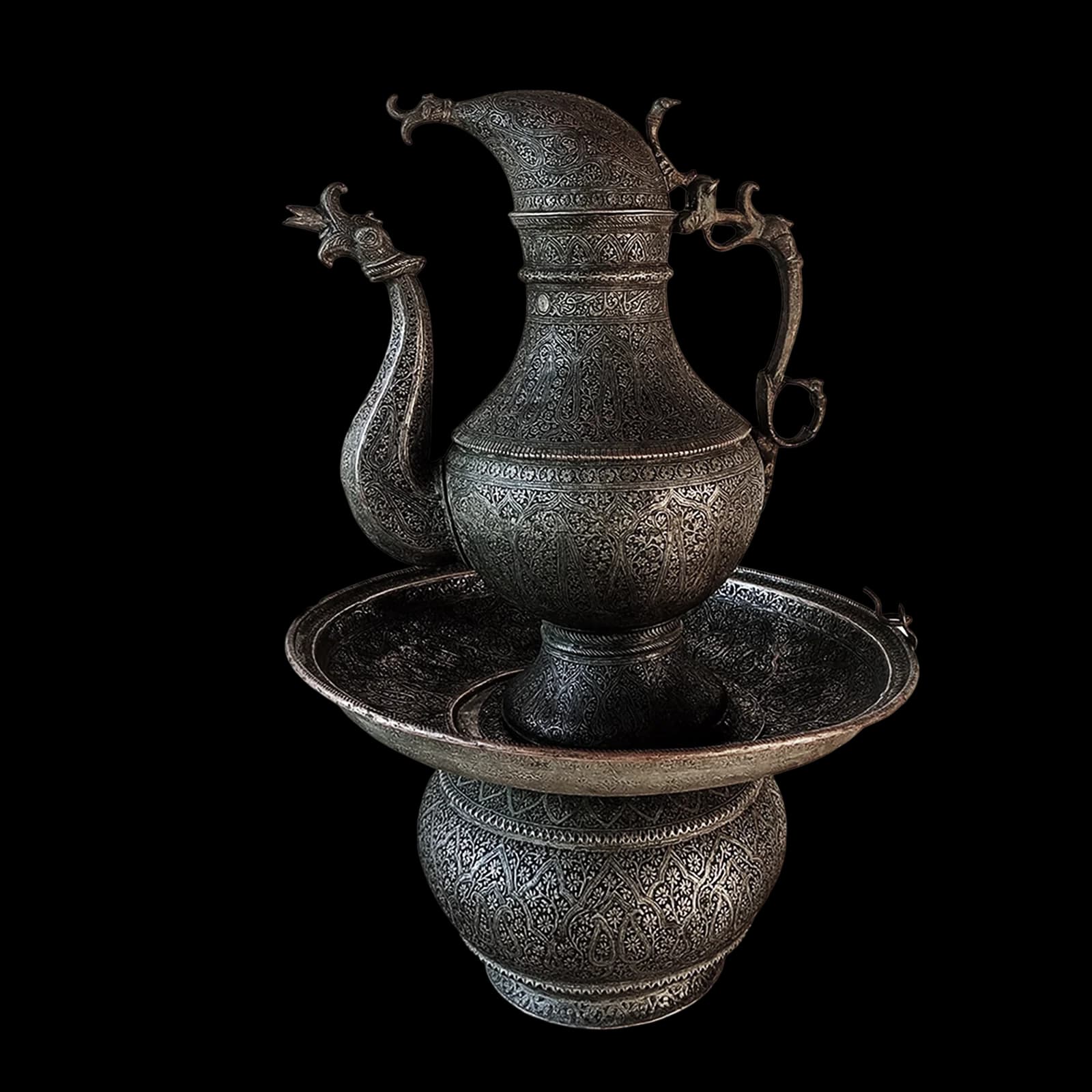 Engraved Kashmiri copper ewer