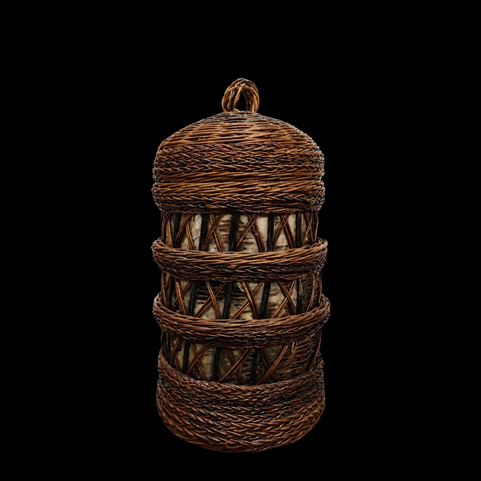 Woven Kashmiri willow wicker basket